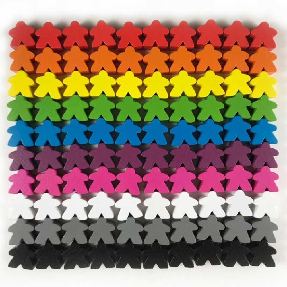16mm Multi Color Wooden Meeples (100)