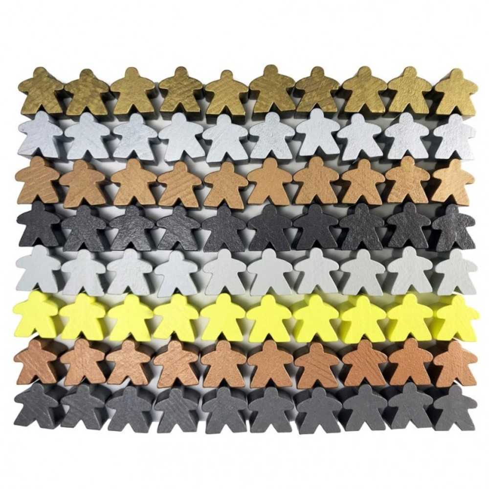 Metallic Color Wooden Meeples (80)