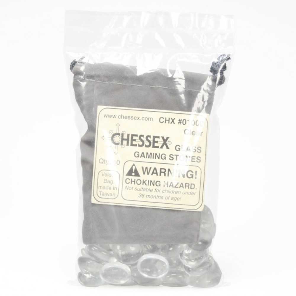 Glass Stones W/Bag Cl(40)