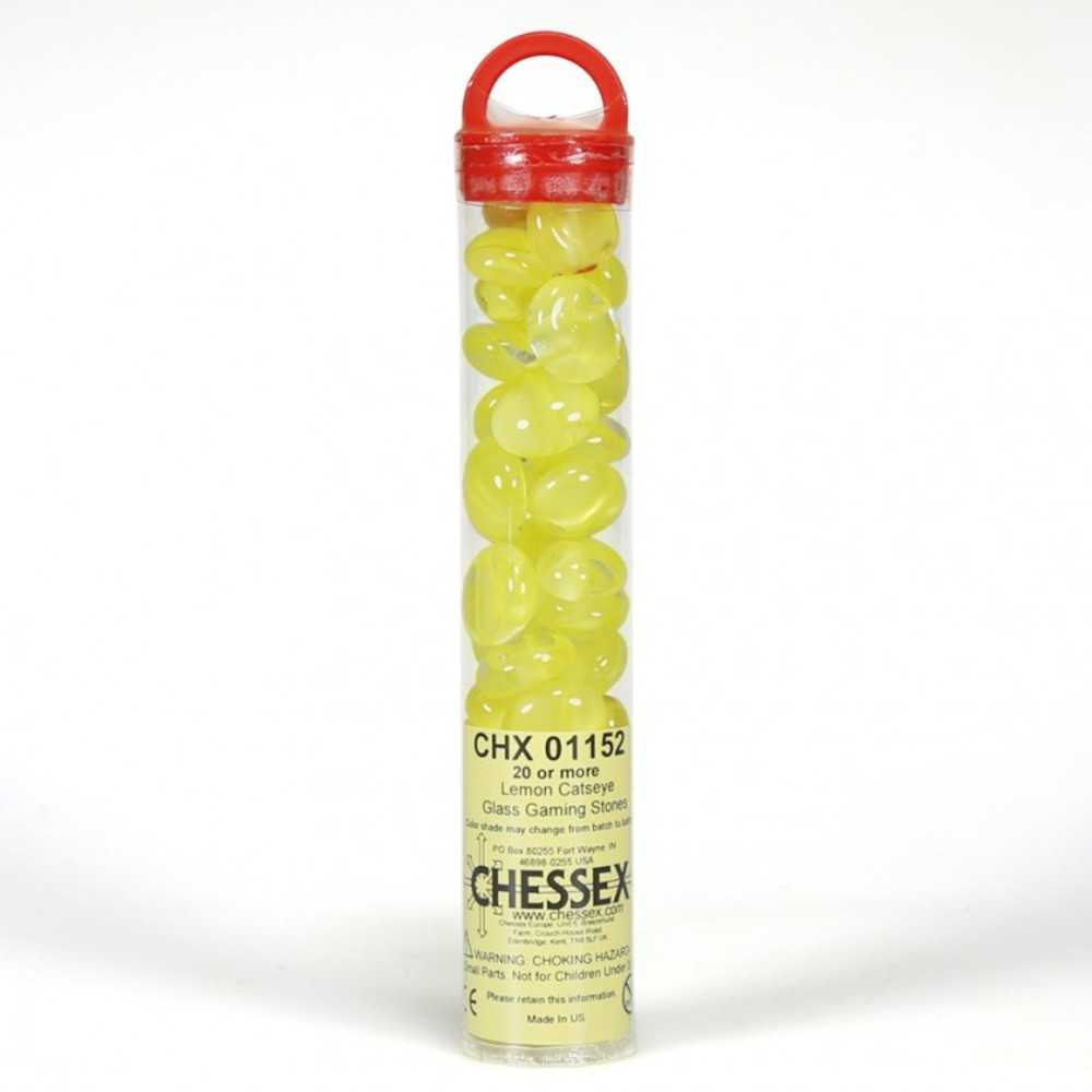Glass Stones Tube: Lemon Catseye (20)