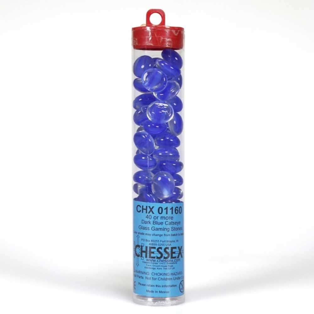 Glass Stones Tube: Dkbu Catseye (40)