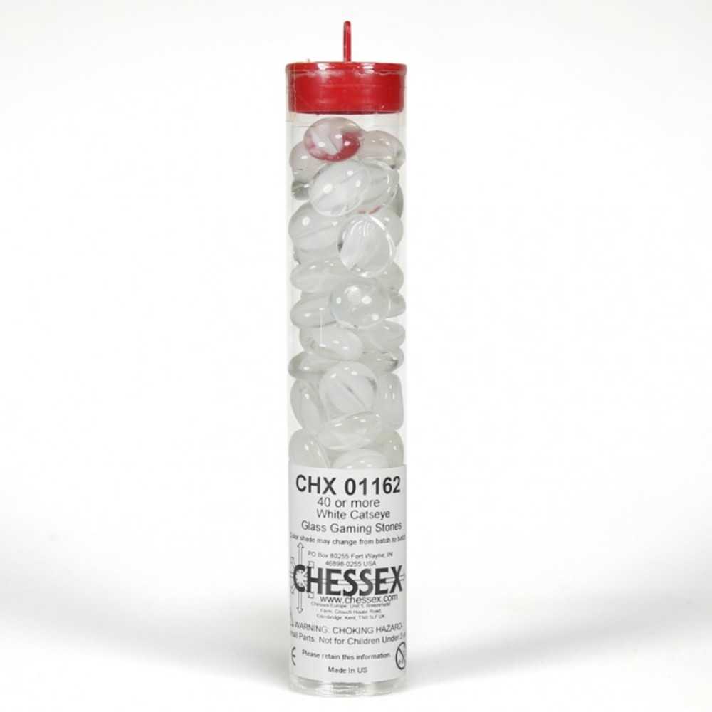 Glass Stones Tube: Wh Catseye (20)