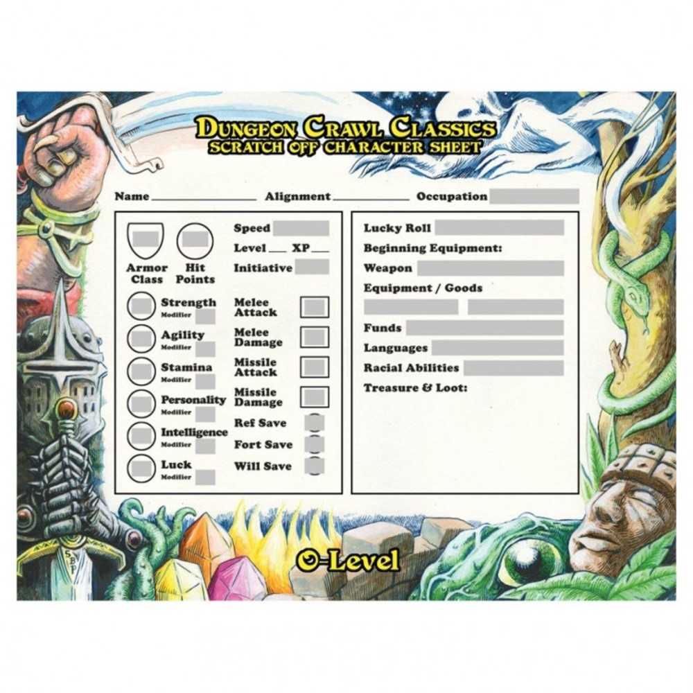 Dcc: 0 Level Scratch Off Char Sheets