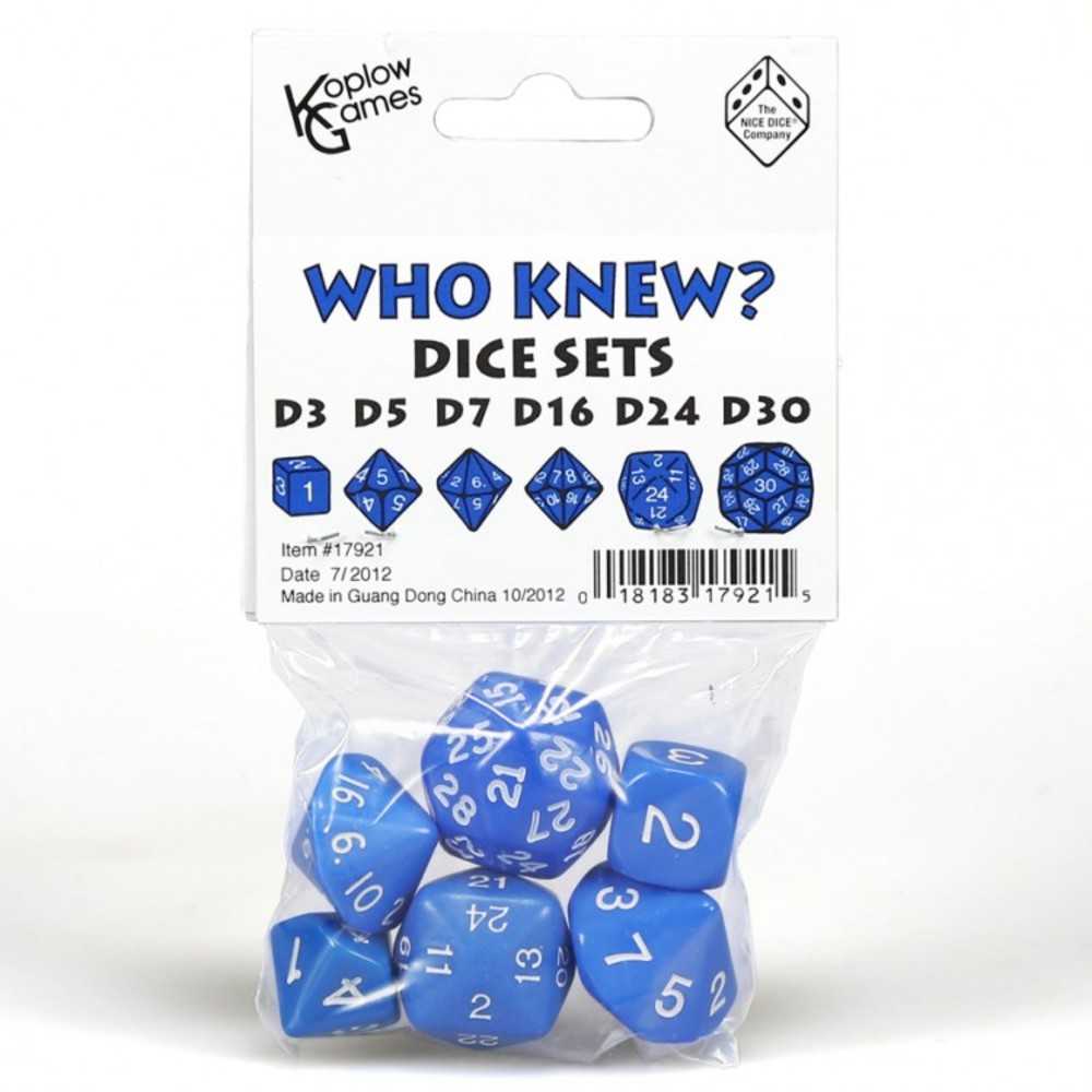 Who Knew? Dice Set B Uwh