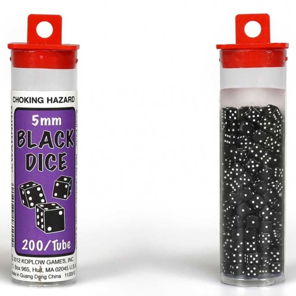 D6 Square Corner 5mm Black (200)