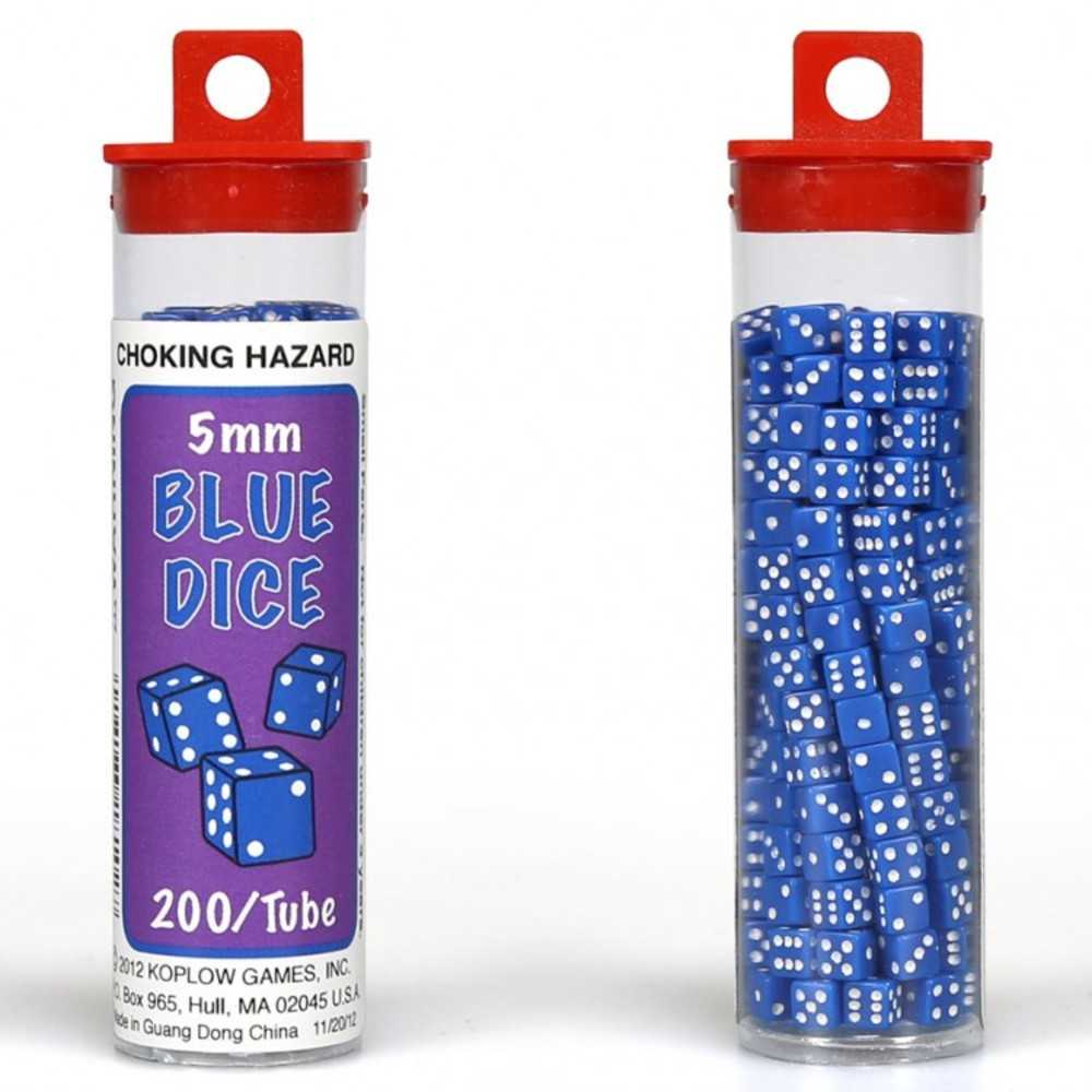 D6 Square Corner 5mm Blue (200)
