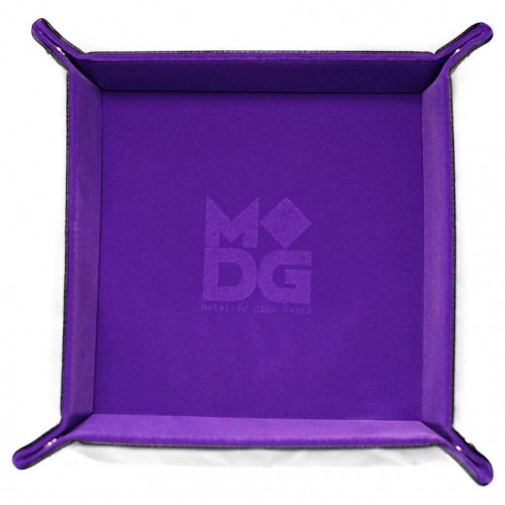 Folding Dice Tray: Velvet 10x10 Pu