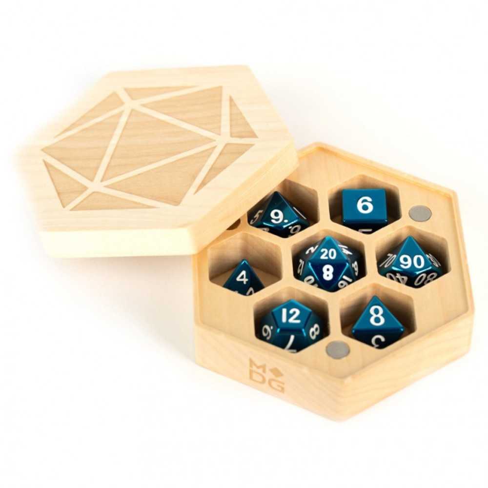 Wood Hexagon Dice Case: Maple