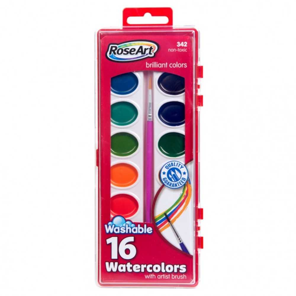 Ra: 16ct Washable Paints W/Brush (24)