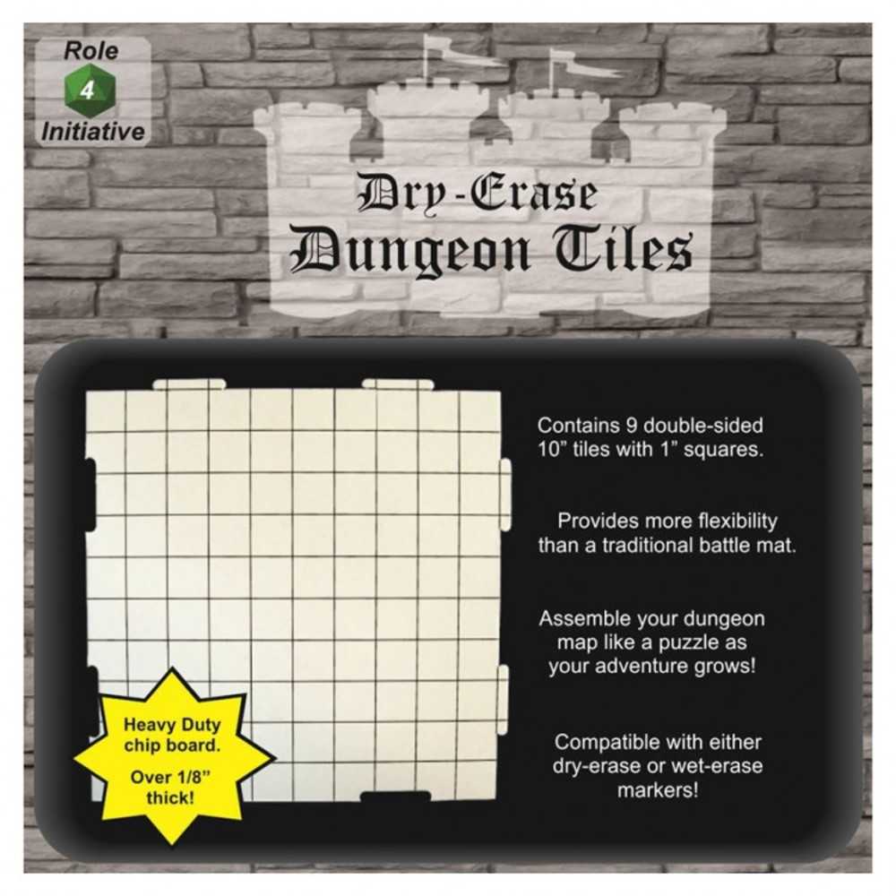 10" Dry Erase Interlk Dungeon Tiles (9)