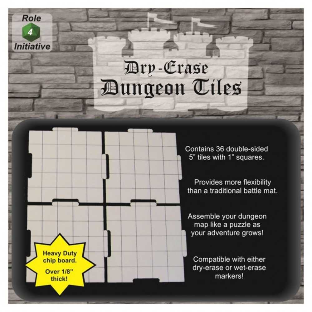 5" Dry Erase Interlk Dungeon Tiles (36)