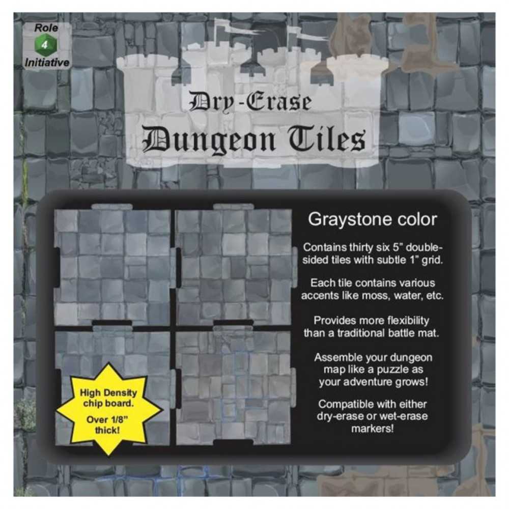 Dungeon Tiles: Graystone: 5" Square (36)