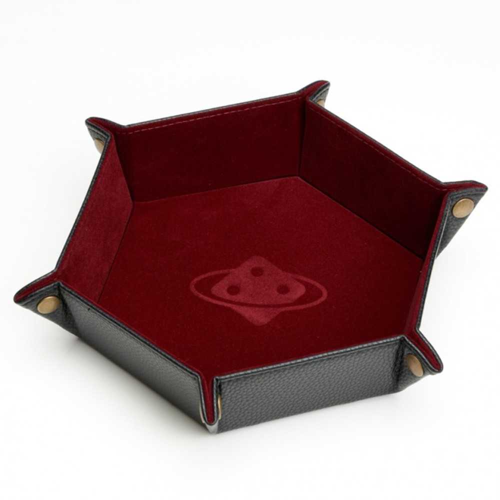 Dice Tray: Folding Hexagon Burgundy