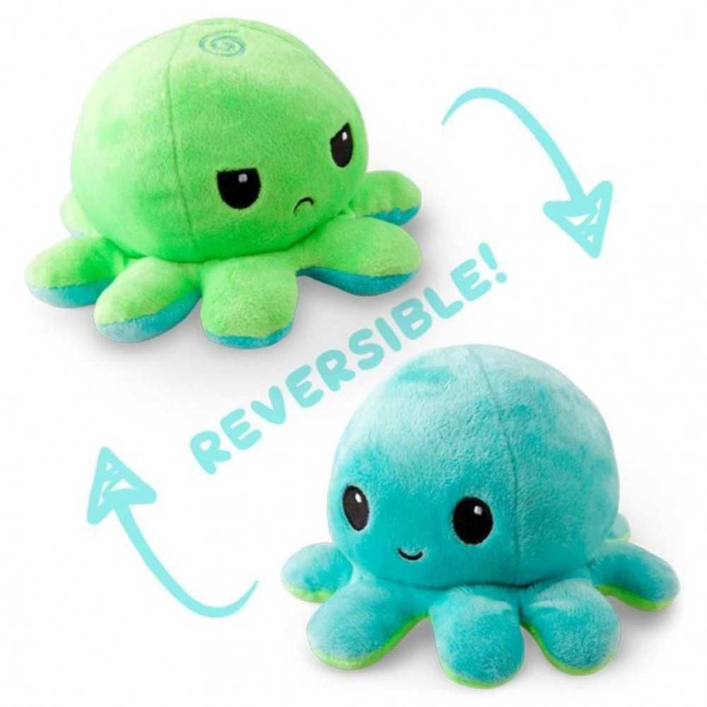 Reversible Octopus Mini Plush: Gr & Aq