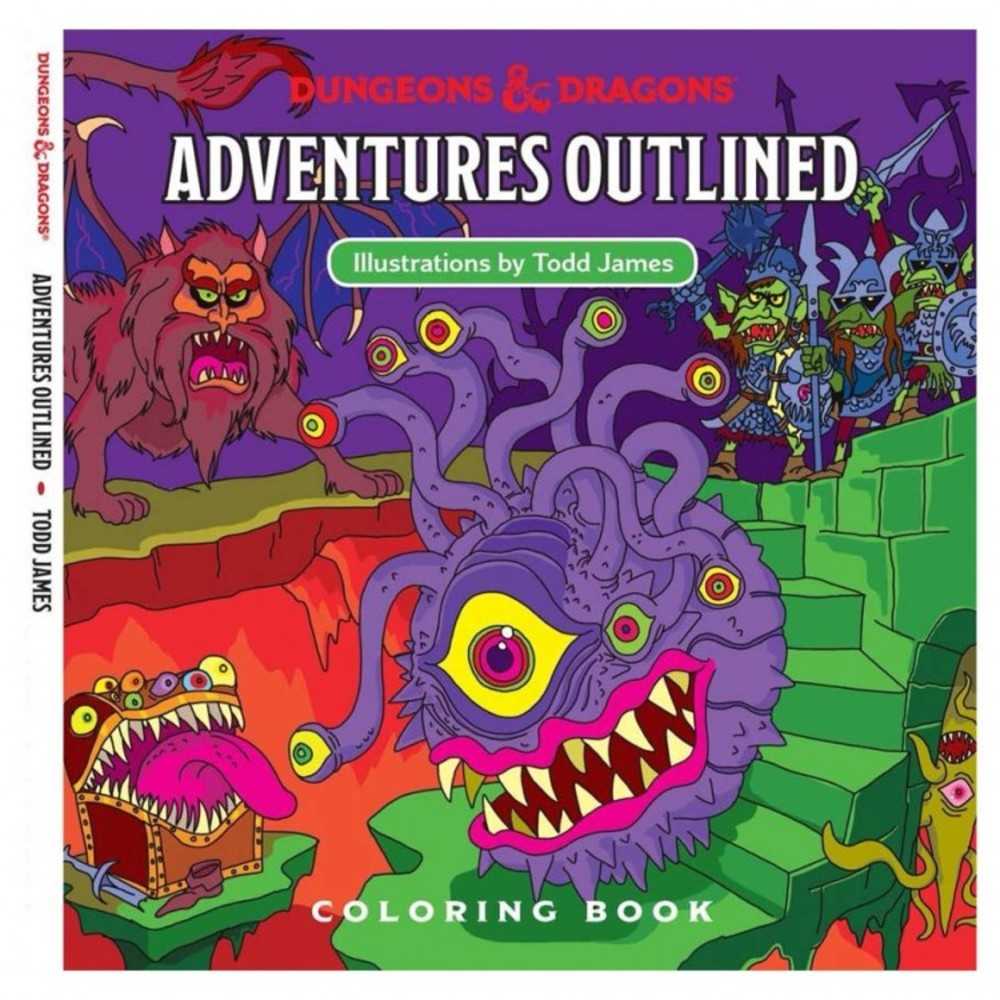 Dungeons & Dragons  5 E:Adventures Outlined Coloring Book