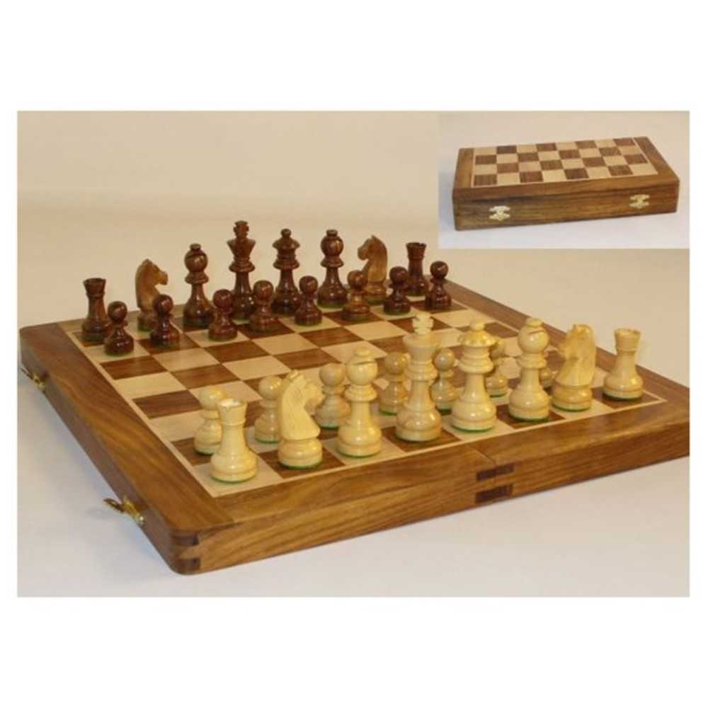 14" Folding Sheesham Wood Chess Set