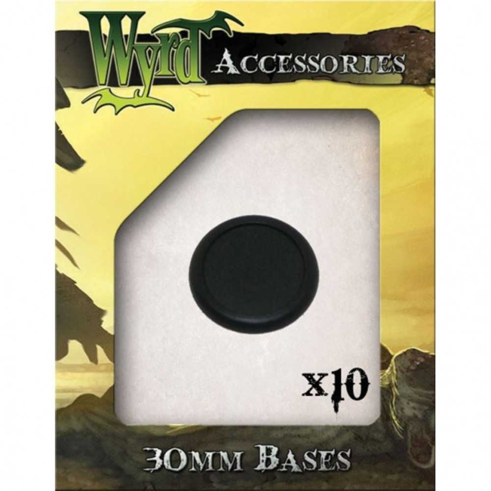 30mm Black Round Lipped Bases (10)