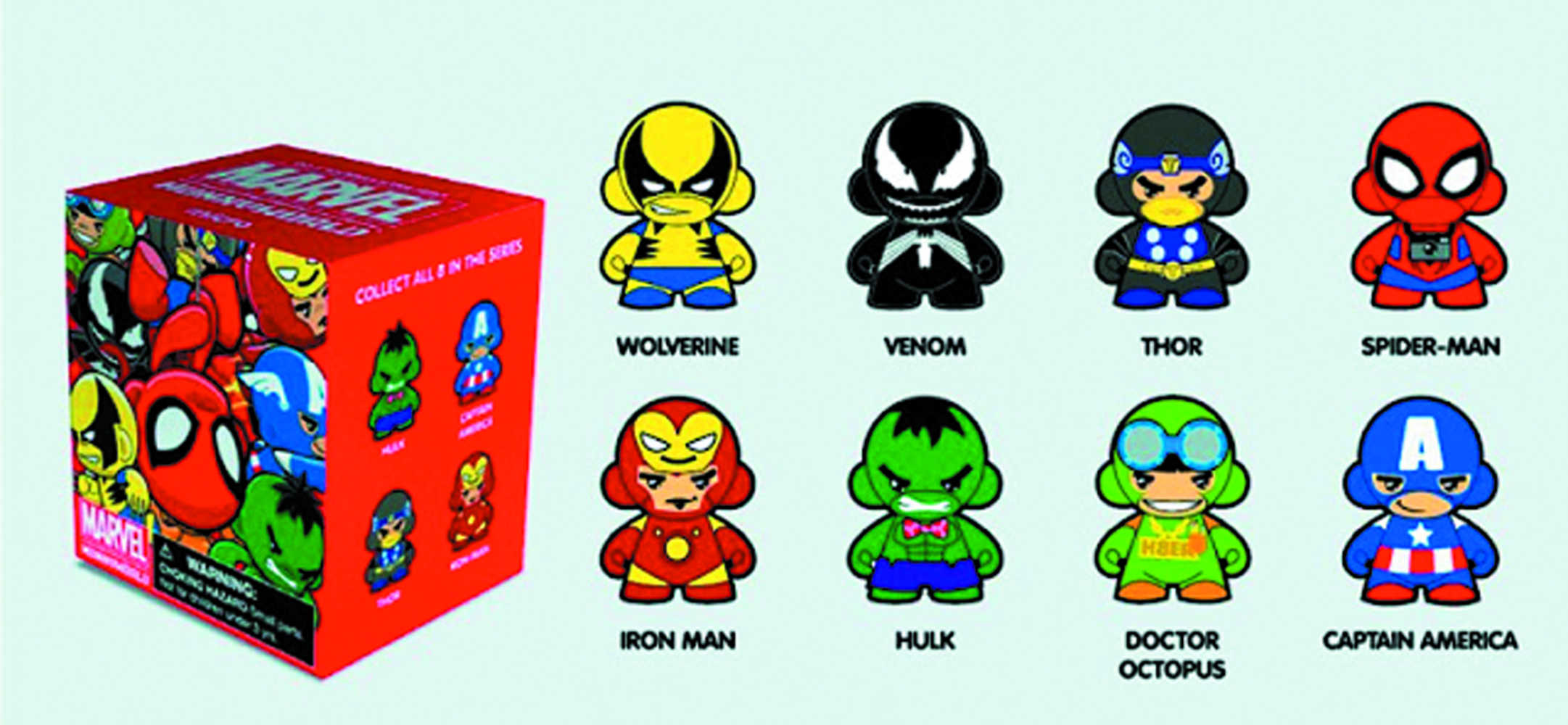 Marvel Munny Zipper Pull 20 Pc Blind Mystery Box Display 