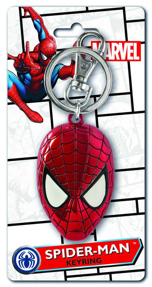 Spider-Man Head Color Pewter Keyring 