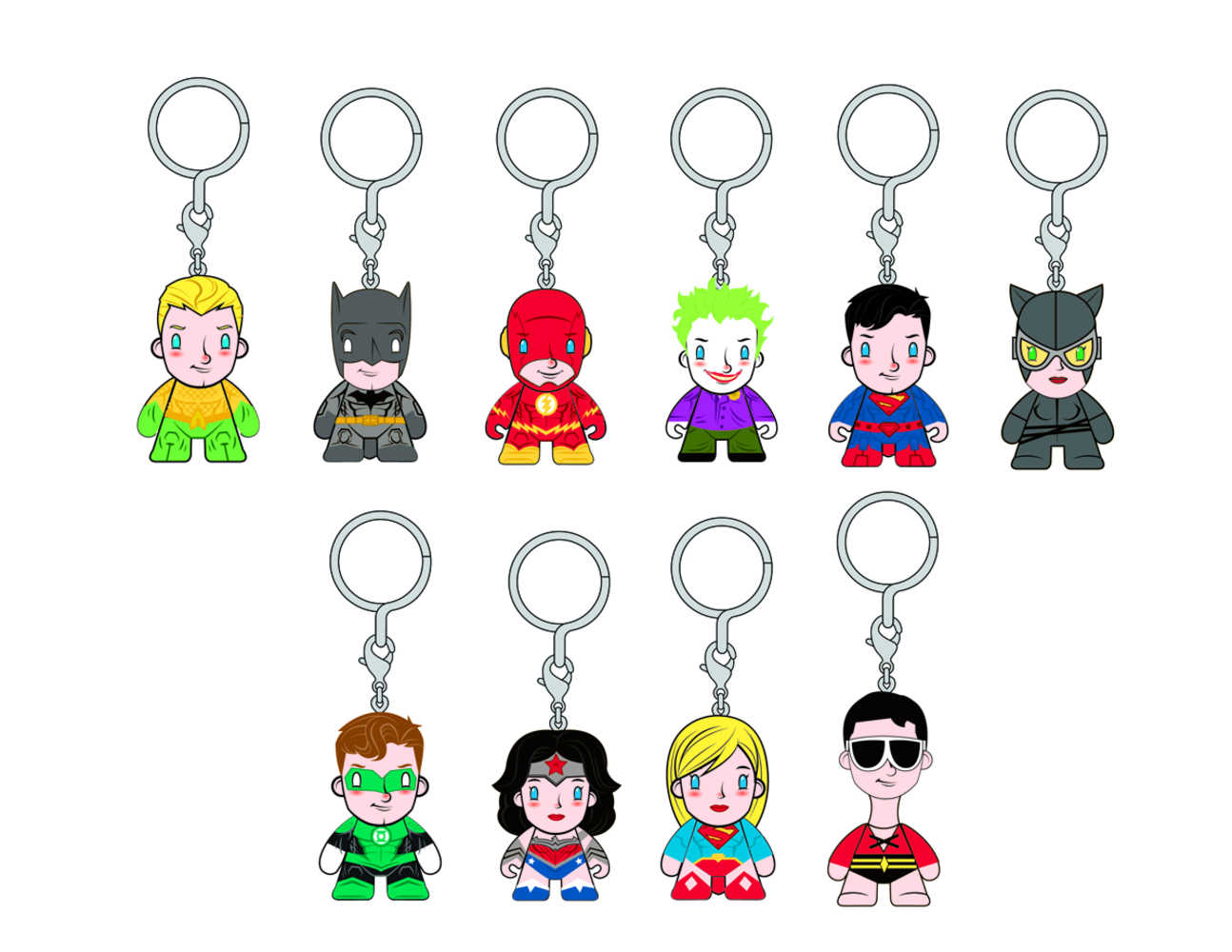DC Universe Keychain 24 Pc Blind Mystery Box Display 