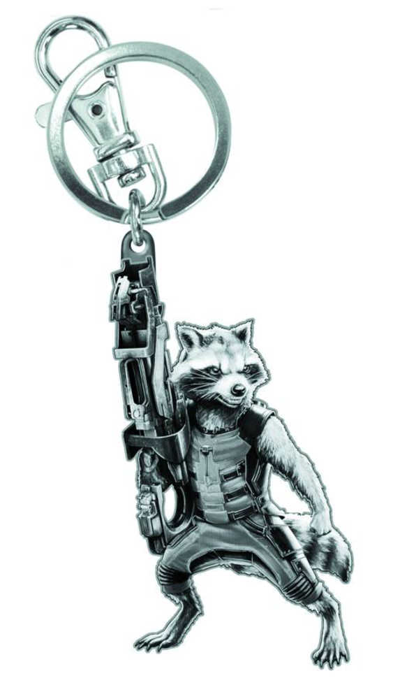 Gotg Rocket Raccoon Figural Pewter Keyring 