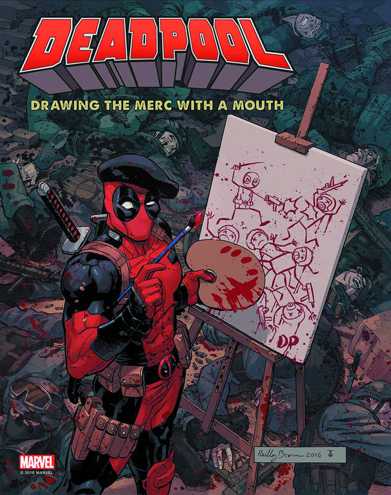 Deadpool Drawing Merc W / Mouth 3 Decades Marvel Art 