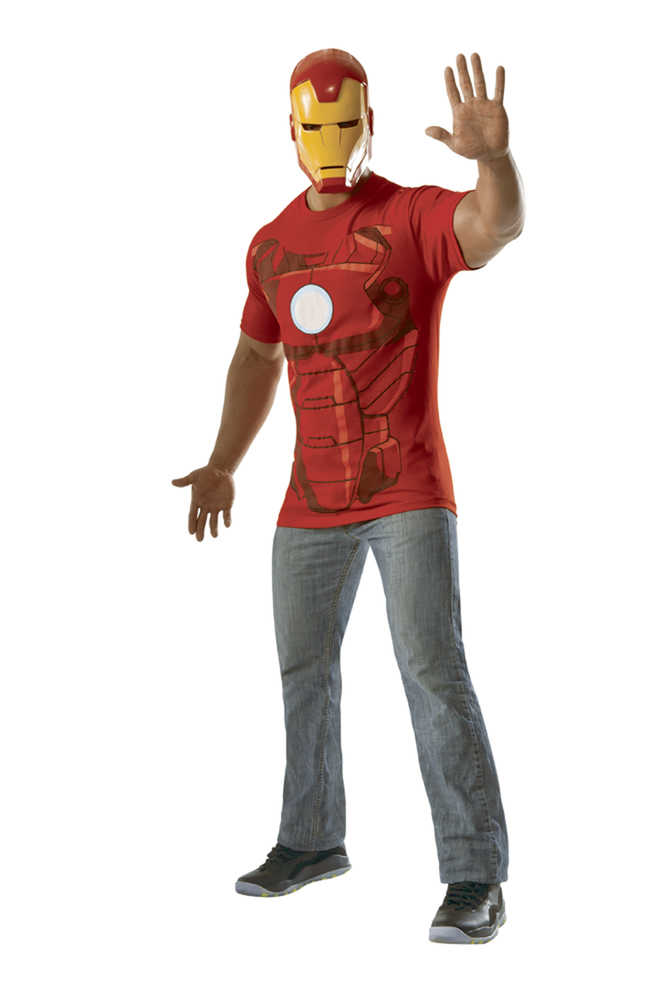 Marvel Iron Man T-Shirt with Mask LG 
