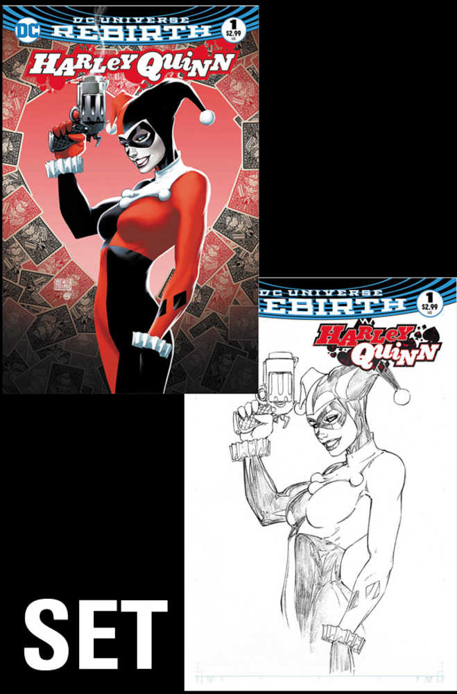 Harley Quinn #1 Aspen Black & White Variant Set