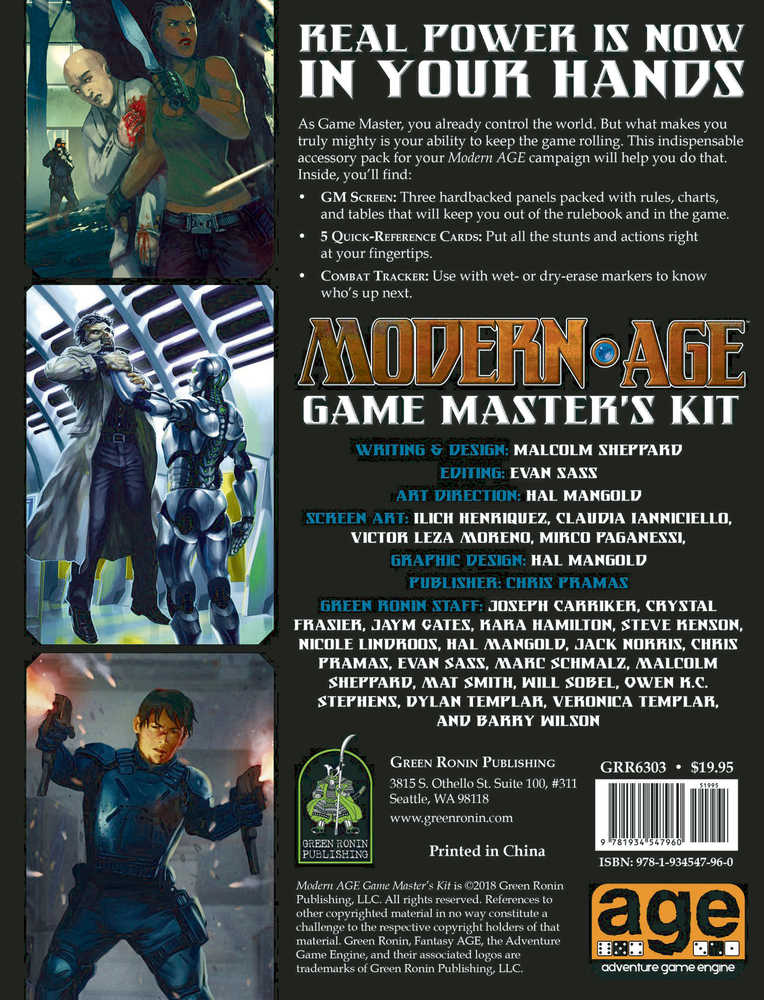 Modern Age Role Playing Game Game Masters Kit