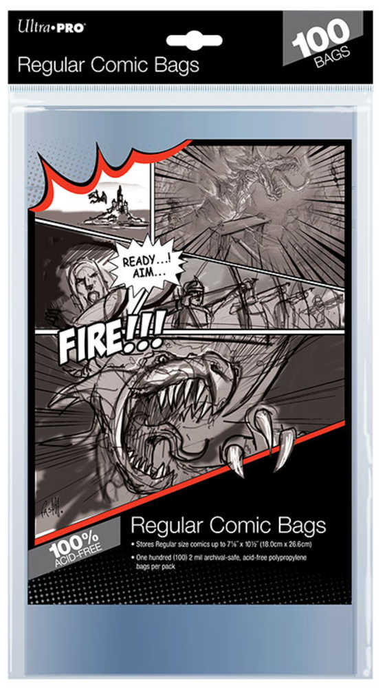 Regular Size Comic Bags 100 Ct Pack 