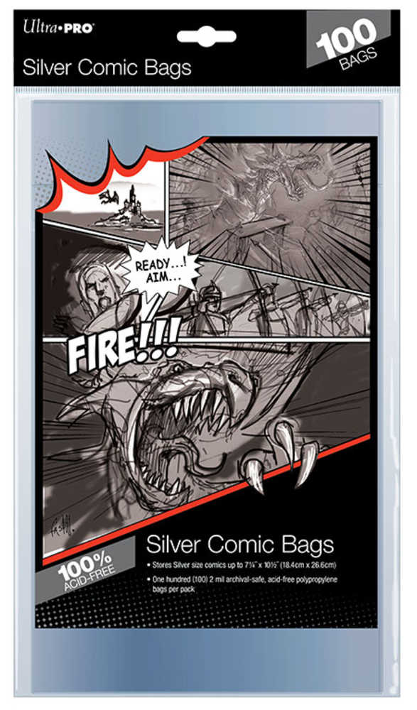 Silver Age Size Comic Bags 100 Ct Pack 