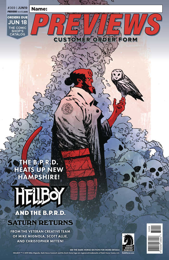 Previews #369 June 2019 Customer Order Form Extras 