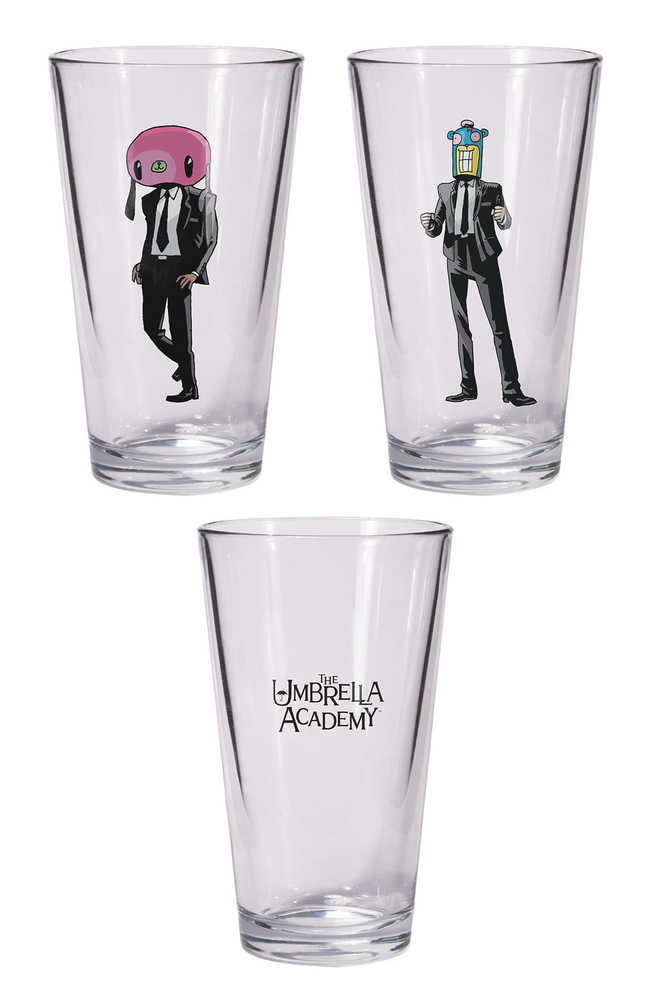 Umbrella Academy Hazel & Cha Cha Pint Glass Set 