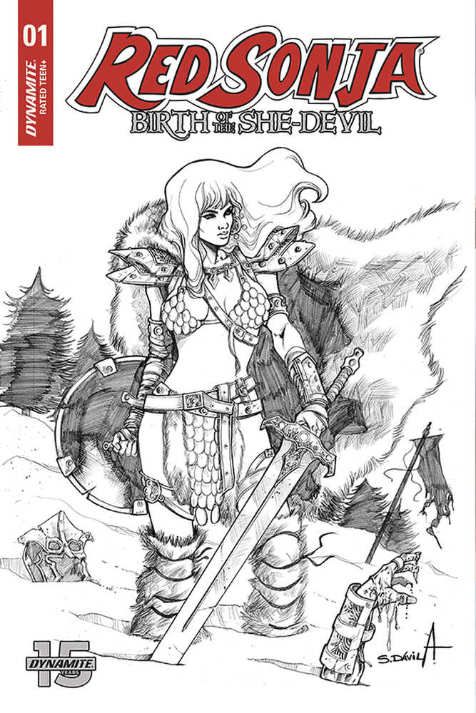 Red Sonja Birth Of She Devil #1 20 Copy Davila Black & White Variant Edition (Net