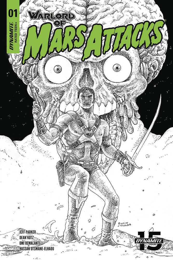 Warlord Of Mars Attacks #1 40 Copy Villalobos Black & White Variant Edition 