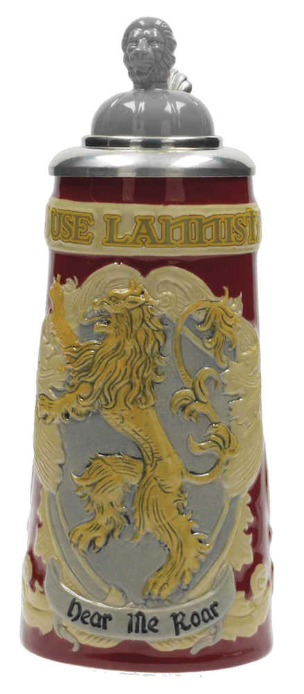 Game Of Thrones House Lannister Relief Ceramic Stein W/Cap (
