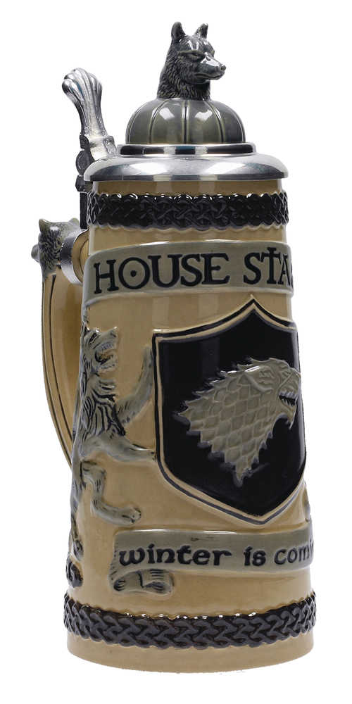 Game Of Thrones House Stark Relief Ceramic Stein W/Cap 