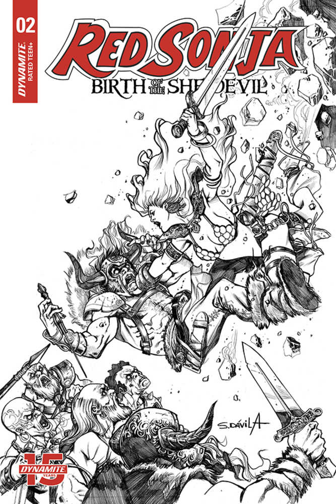 Red Sonja Birth Of She Devil #2 20 Copy Davila Black & White Variant Edition (Net