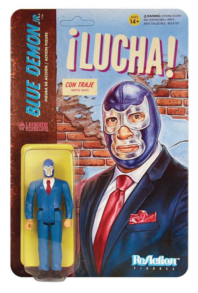 Lucha Libre Blue Demon Jr In Suit Reaction Figure  