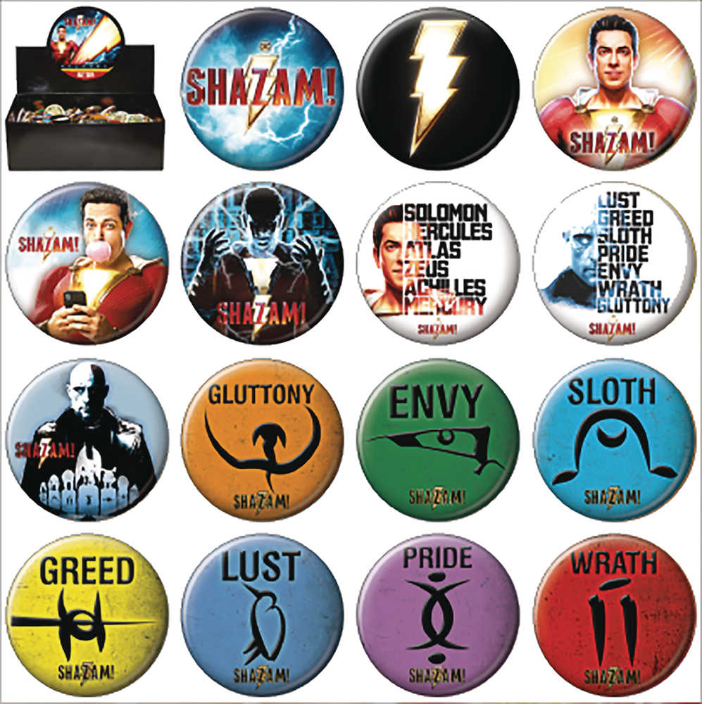 Shazam Movie 144 Pc Button Display 