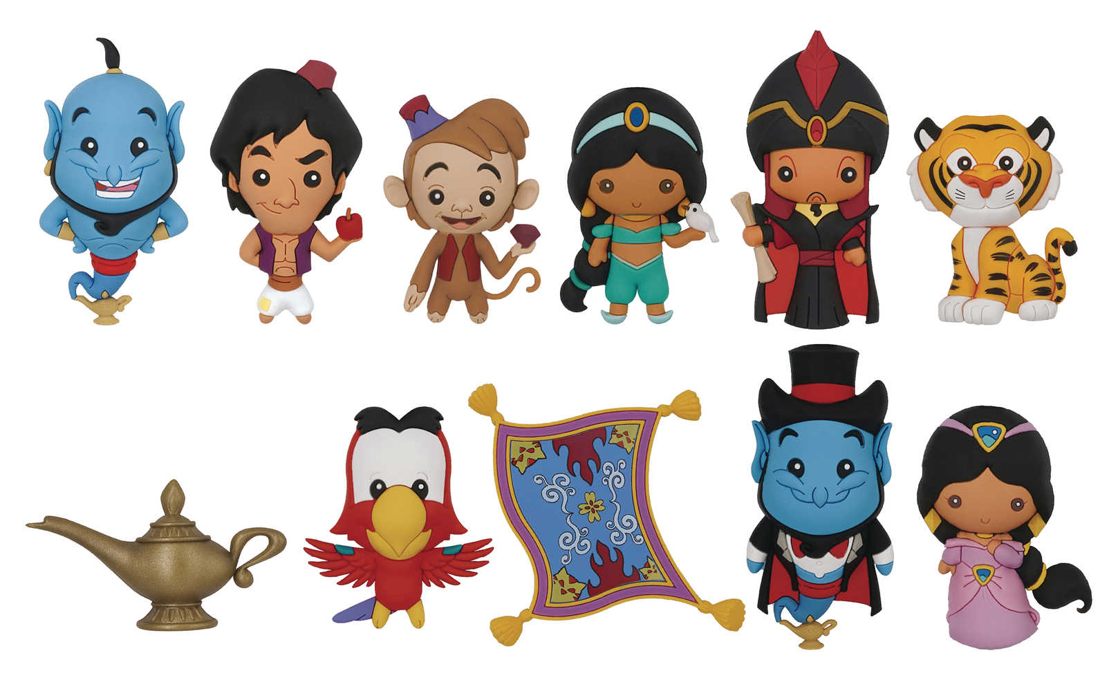 Disney Aladdin 3 D Foam Figural Keyring 24 Pc Blind Mystery Box Display 