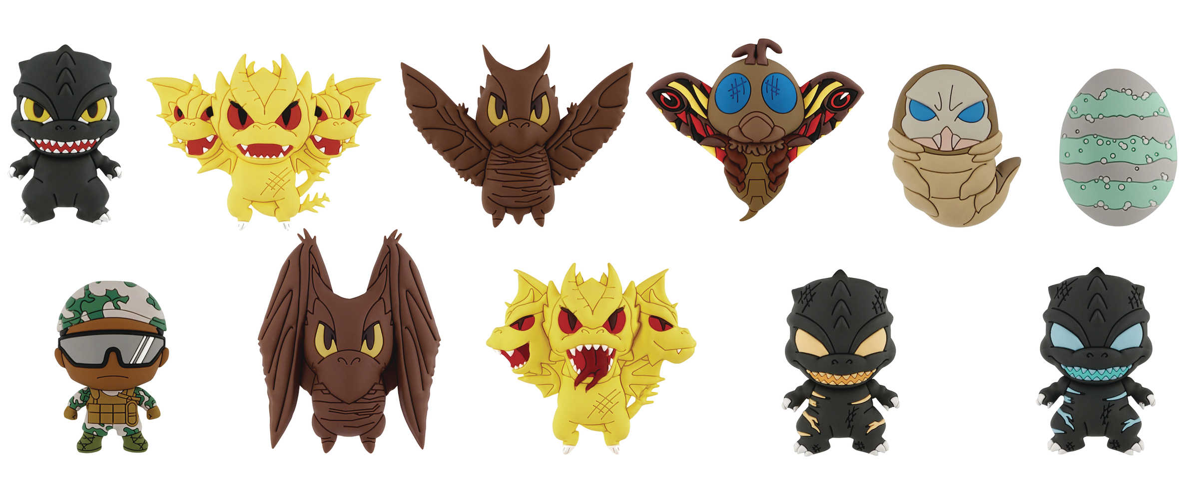 Godzilla King Of Monsters 2 Figural Keyring 24 Pc Blind Mystery Box Display 