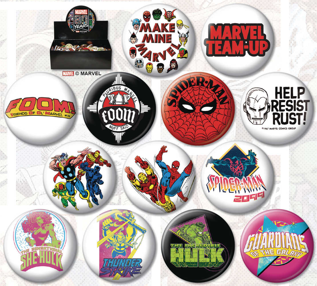 Marvel 80 Th Anniversary 144 Pc Button Display 