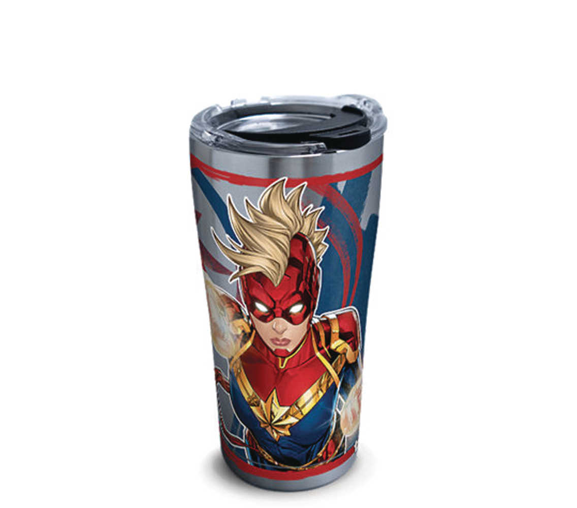 Captain Marvel Stainless Steel Mohawk 20 Oz Tumbler W/Lid 