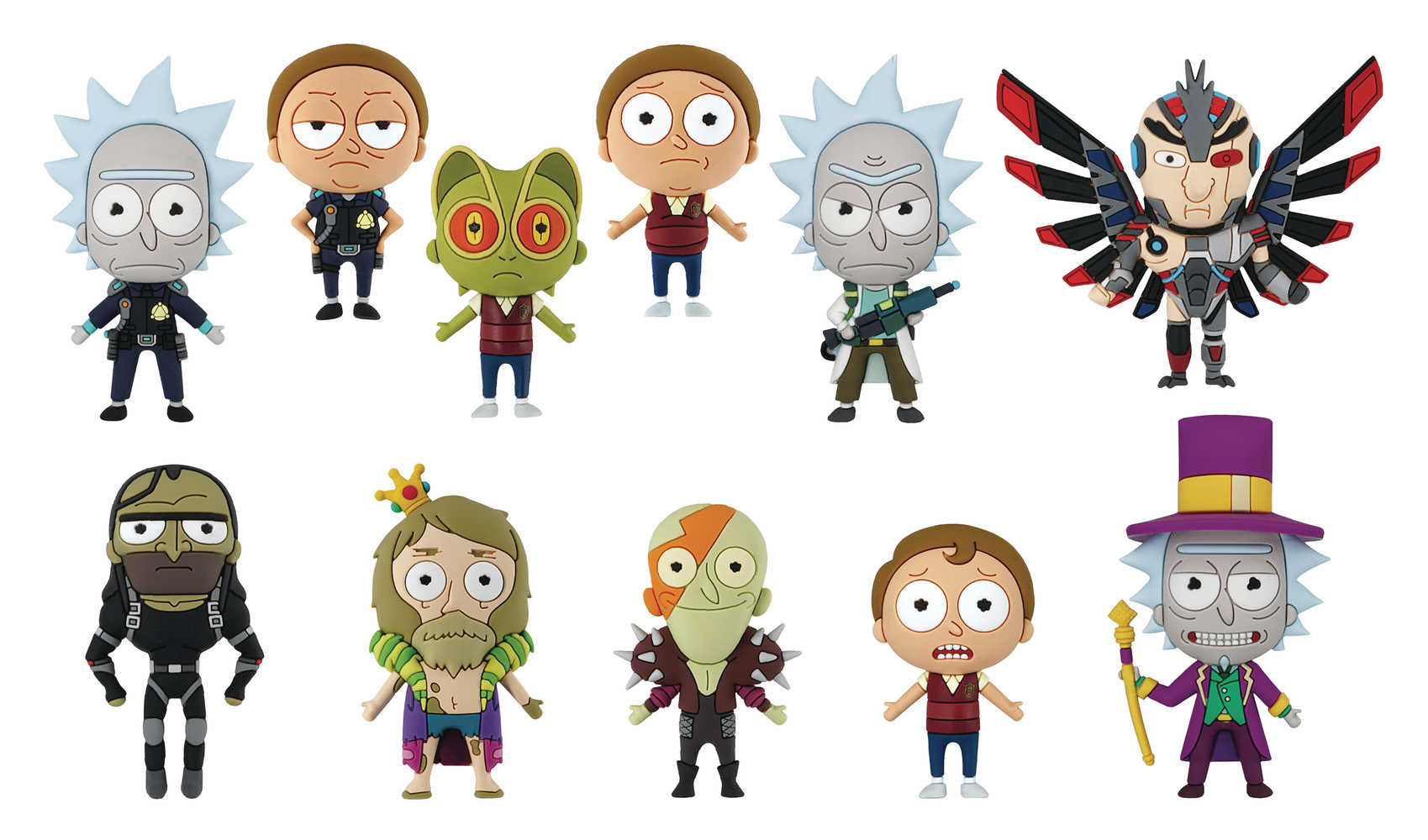 Rick And Morty Series 3 Figural Keyring 24 Pc Blind Mystery Box Display 