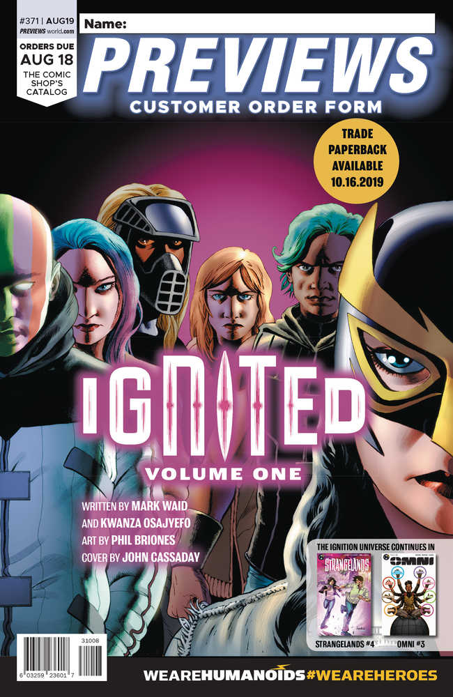 Previews #371 August 2019 Customer Order Form Extras 