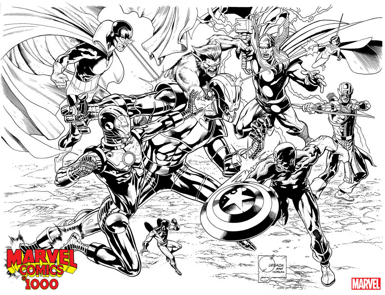 Marvel Comics #1000 Quesada Black & White Wraparound Variant