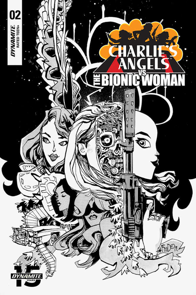 Charlies Angels vs Bionic Woman #2 10 Copy Mahfood Black & White Variant Edition