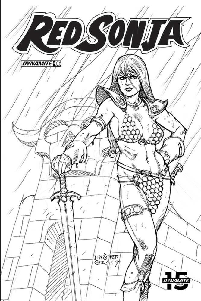 Red Sonja #7 30 Copy Linsner Black & White Variant Edition 