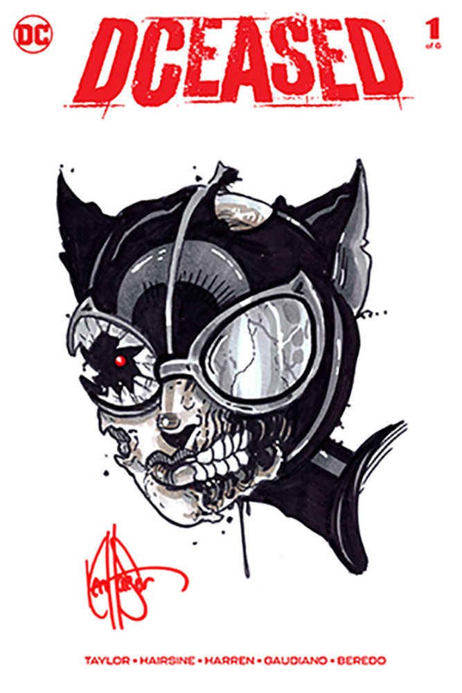 Df Dceased #1 Signed Rmrk Haeser Catwoman Sketch